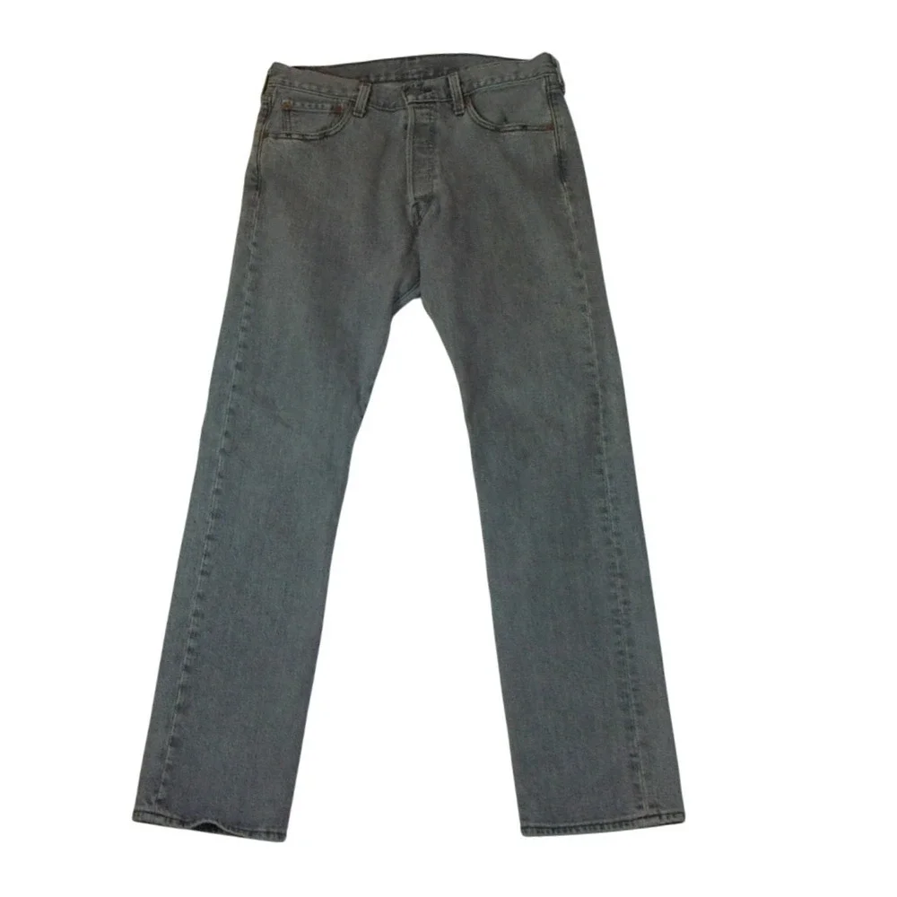 Levis 501 Jeans Mens 30x30 Black Straight Leg Button Fly Denim Waterless Classic
